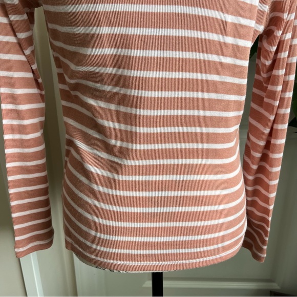 J. Crew Ribbed Polo T-Shirt in Stripe Pink Sz M - Picture 13 of 15